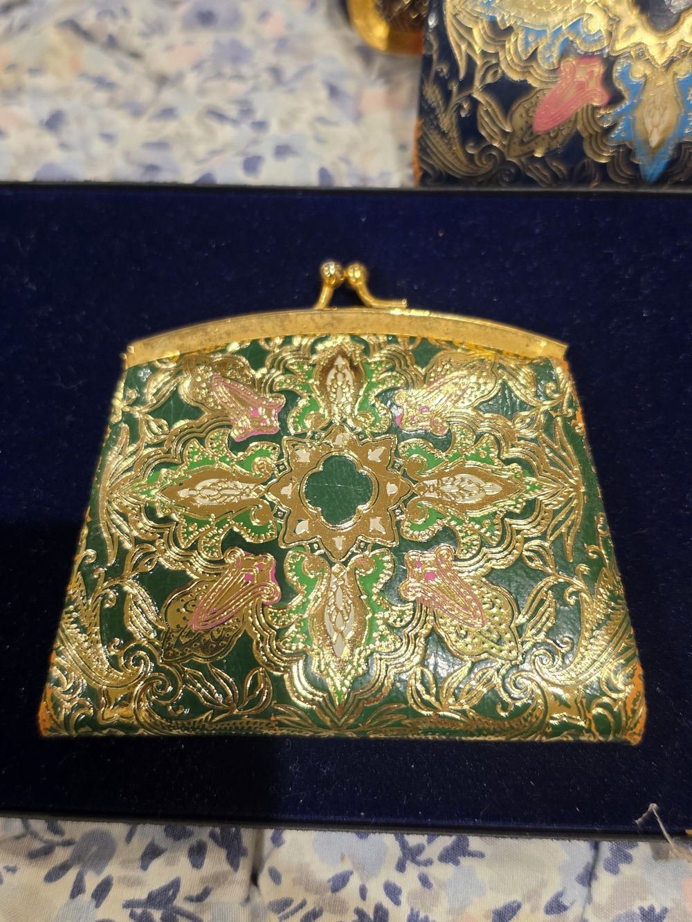 Green and Gold Decorative Women’s Coin Purse